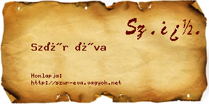 Szür Éva névjegykártya