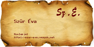 Szür Éva névjegykártya